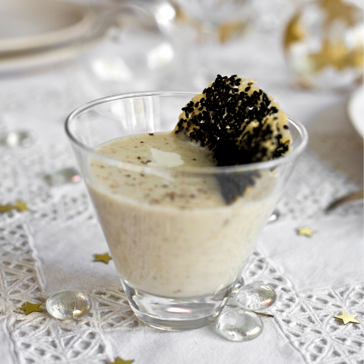 Creme d'orge aux tuiles de parmesan