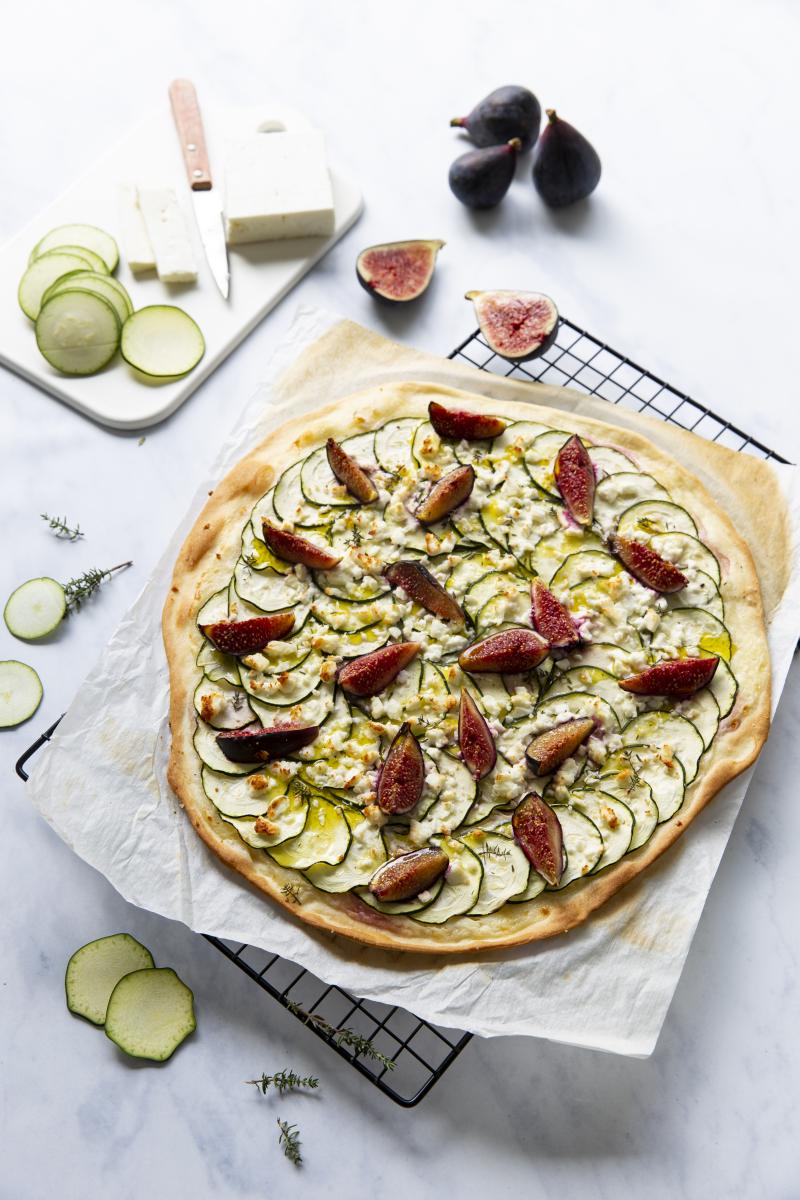 Pizza figue courgette blé tendre pâte à pizza