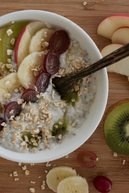 overnight porridge avoine et fruits