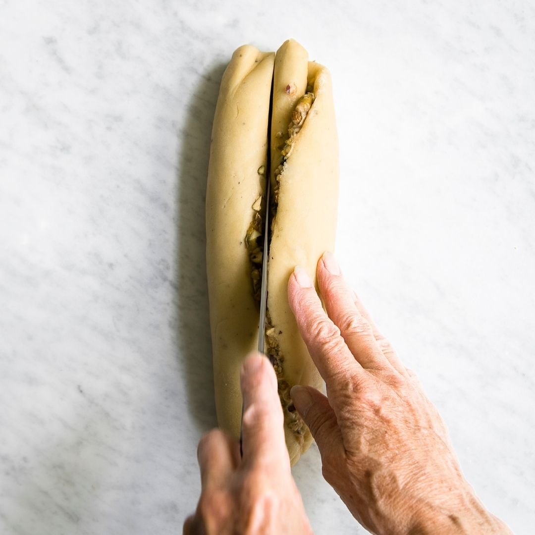 recette babka couper la pâte en deux