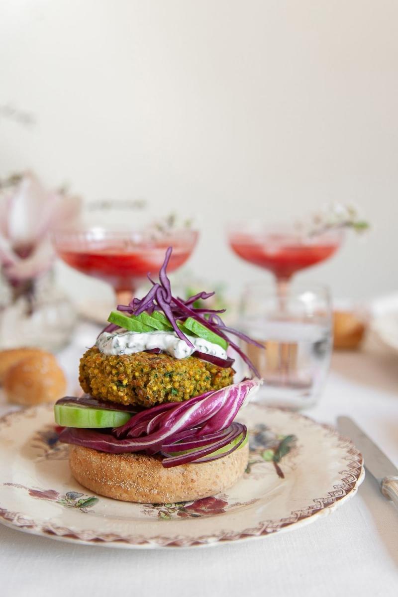 Recette burger de millet au chou rouge