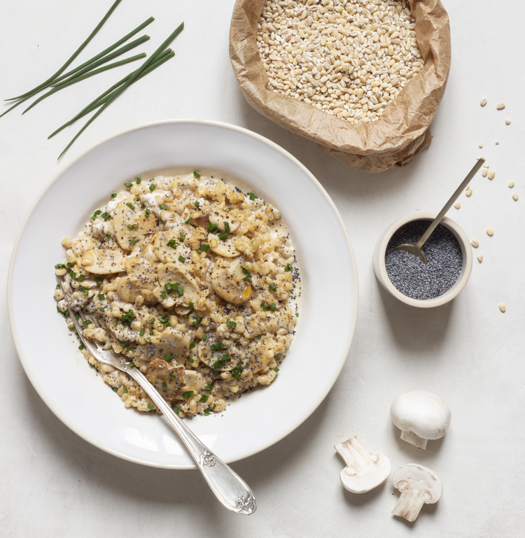 Risotto d'orge perlé aux champignons