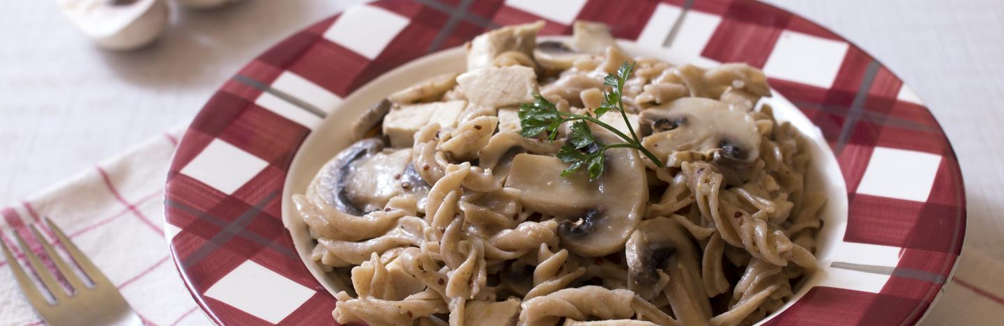 One pot pasta épeautre poulet champignons