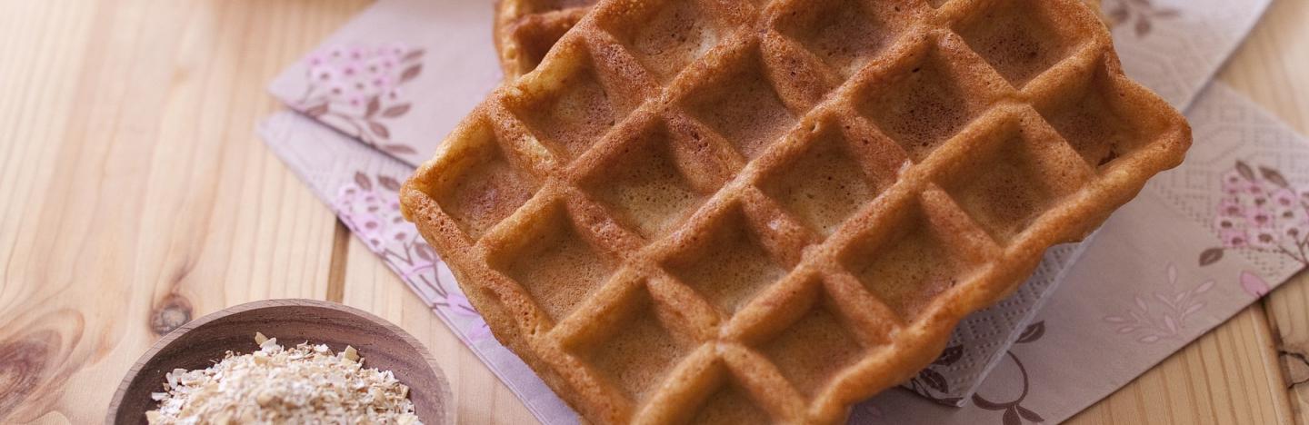 Gauffres au son d'avoine et jus de pommes