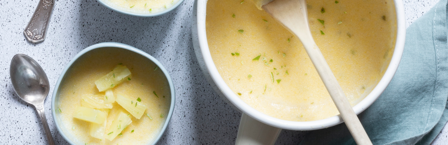 Crème de polenta au citron et à l’ananas