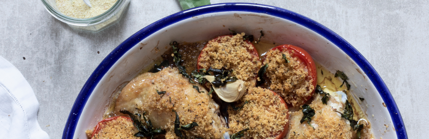 Poulet croustillant aux tomates confites