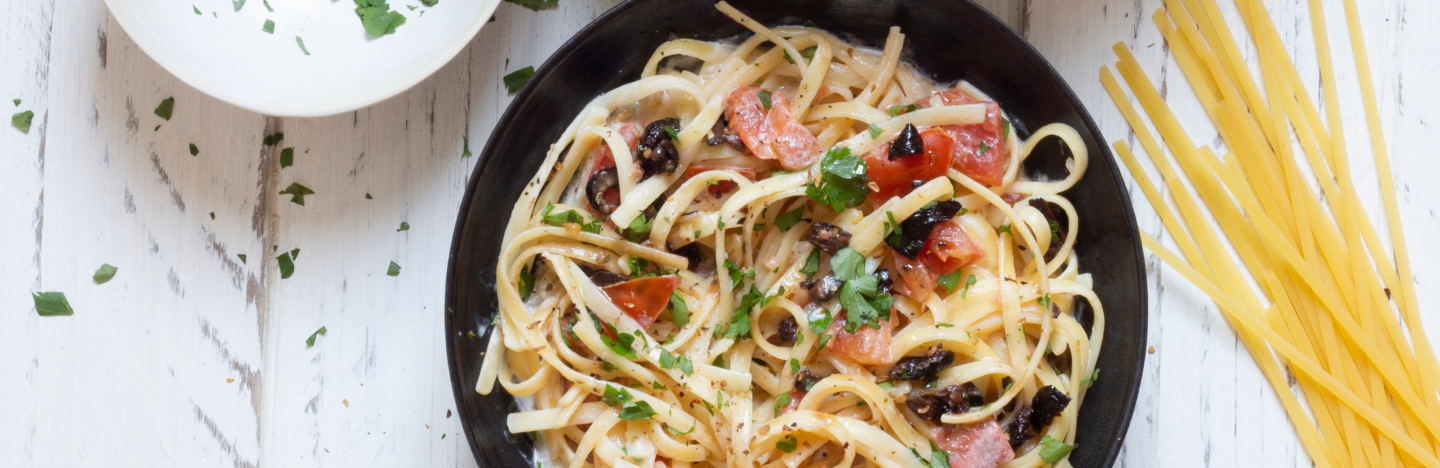 One pot pasta à la tomate et aux olives