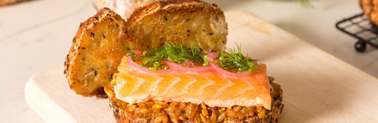 Recette sandwich au saumon et petit épeautre Florian Barbarot