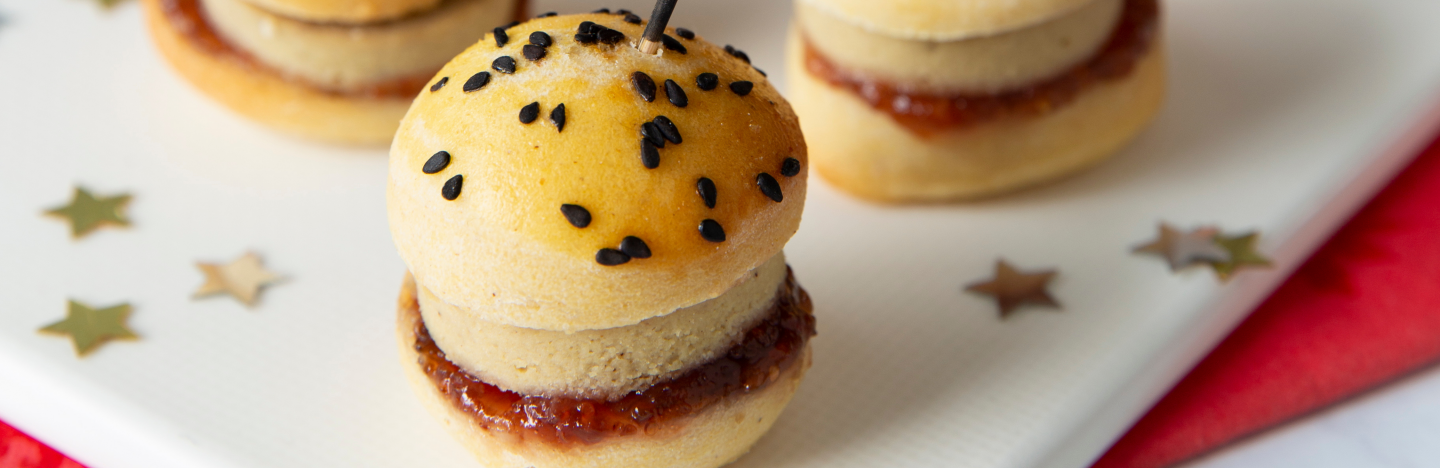 Mini burgers au foie gras et à la figue sucré salé noël fète