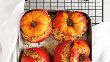 Recette de tomate farcie à la semoule, couscous, pommes, marrons, épices