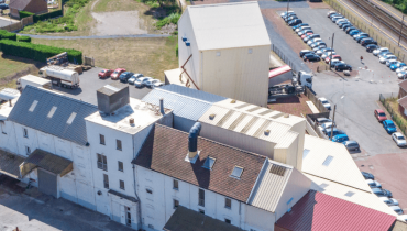 Bâtiments de la minoterie Leforest vue du ciel