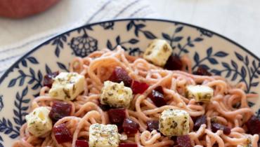 Spaghetti à la betterave feta