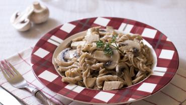 One pot pasta épeautre poulet champignons