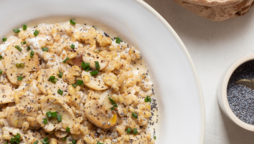 Risotto d'orge perlé aux champignons