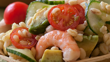 Salade de blé aux crevettes