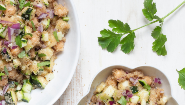 Taboulé d’amarante aux pois chiches et courgettes