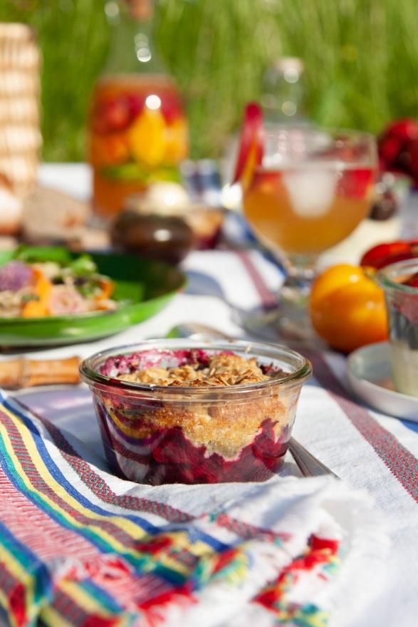 Crumble de fruits rouges à emporter