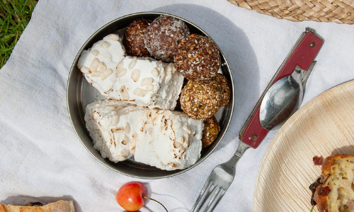 Carrés de guimauve au riz soufflé Recette de guimauve pour menu randonnée ou pique-nique