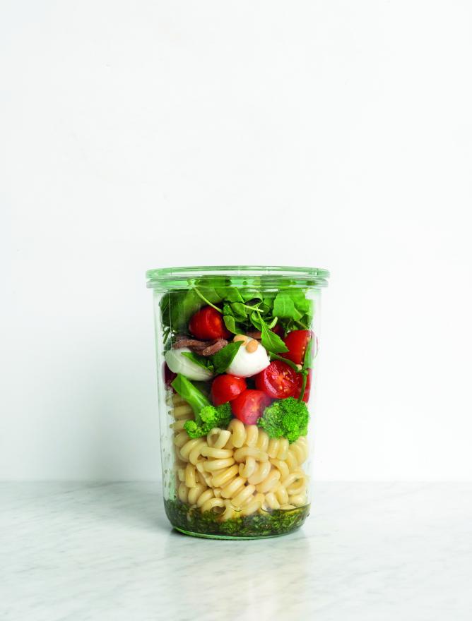 Salad jar aux pâtes et anchois